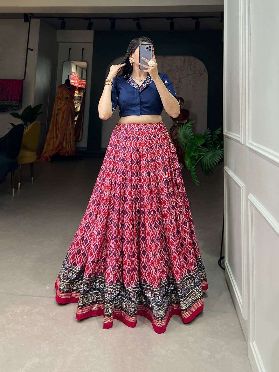Women's Printed Ethnic Lehenga Choli Set with Embroidered Blouse ? Stylish Festive Wear - Image 4