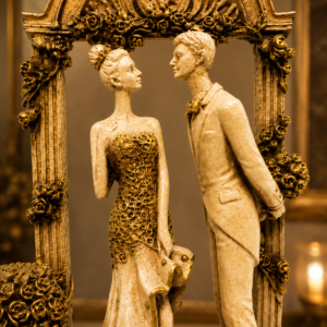 Propose Romantic Couple Under Arch Decorative Statue