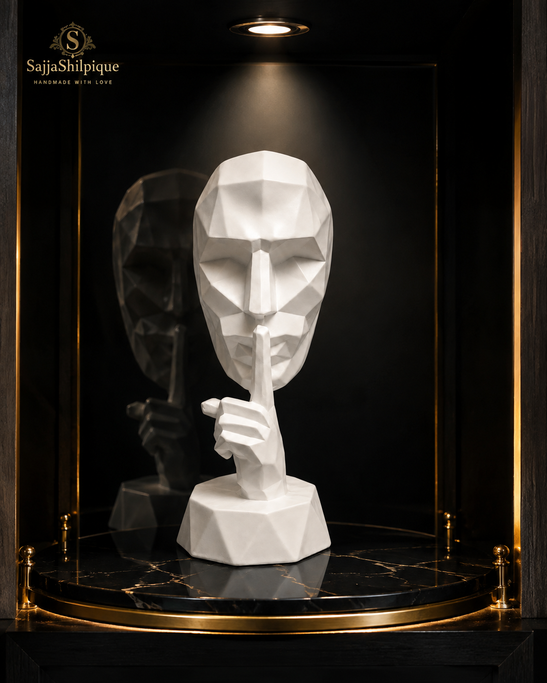 Shushing Face Sculpture Statue Decor - Image 5
