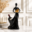 Black Lady Wine Holder Statue